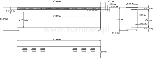 Kominek elektryczny trójstronny AFLAMO UNIQUE 140 PRO schemat