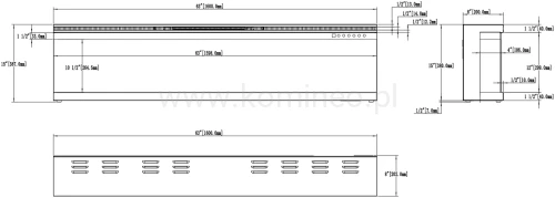 Kominek elektryczny trójstronny AFLAMO UNIQUE 160 PRO schemat
