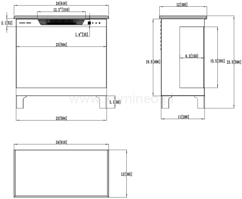 Kominek elektryczny AFLAMO TOWER 61 schemat