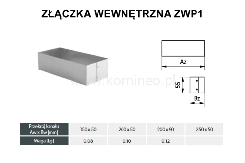 Złączka wewnętrzna DARCO ZWP1 schemat