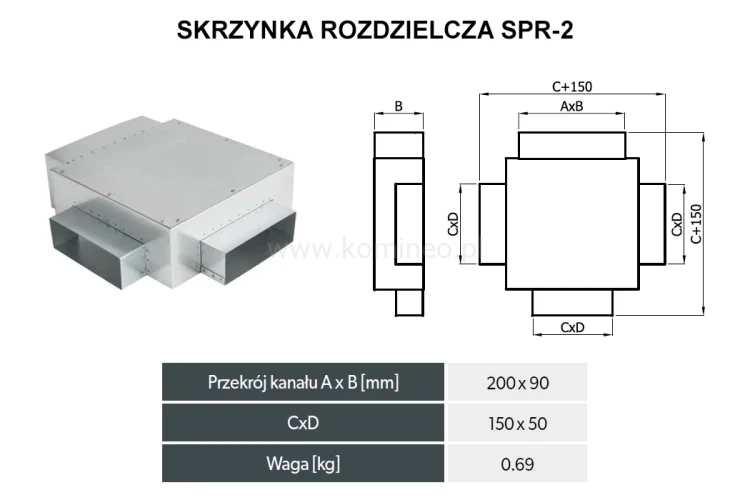 Skrzynka rozdzielcza DARCO SRP-2-OC schemat