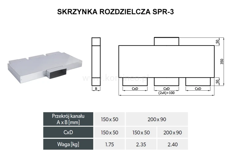 Skrzynka rozdzielcza DARCO SRP-3-OC schemat