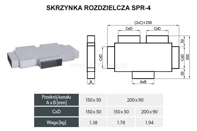Skrzynka rozdzielcza DARCO SRP-4-OC schemat