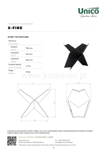 Karta techniczna UNICO X-FIRE