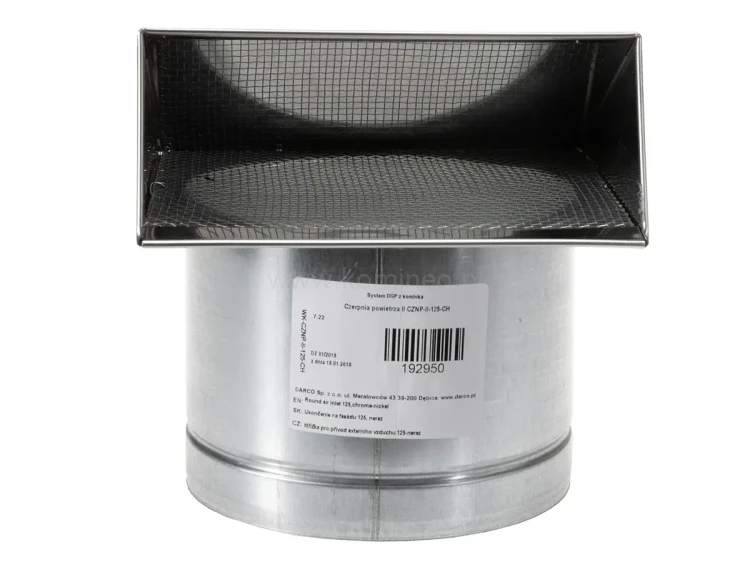 Czerpnia powietrza II DARCO CZNP-II-CH okrągła chromoniklowa