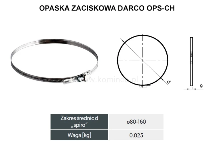 Opaska zaciskowa DARCO OPS-CH schemat