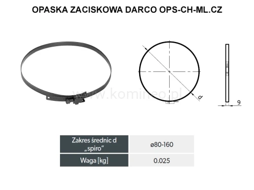 Opaska zaciskowa DARCO OPS-CH-ML.CZ schemat