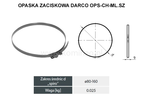 Opaska zaciskowa DARCO OPS-CH-ML.SZ schemat