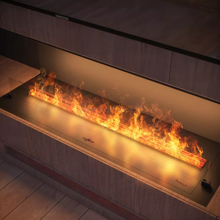 INFIRE INSIDE INVAPO C1200 Kominek elektryczny 3D trójstronny do zabudowy - aranżacja