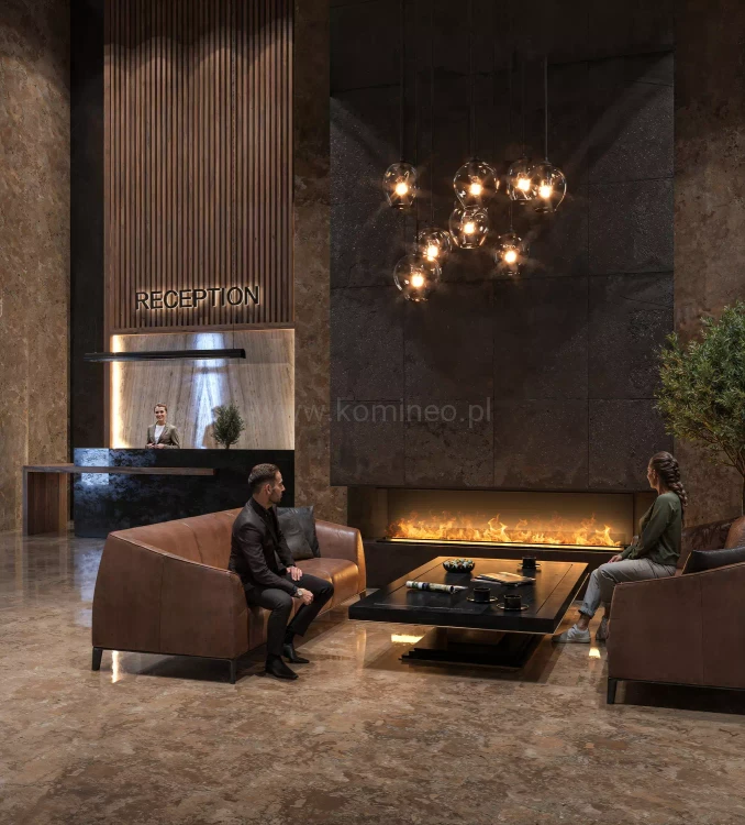 INFIRE INSIDE INVAPO C2200 Kominek elektryczny 3D trójstronny do zabudowy - aranżacja