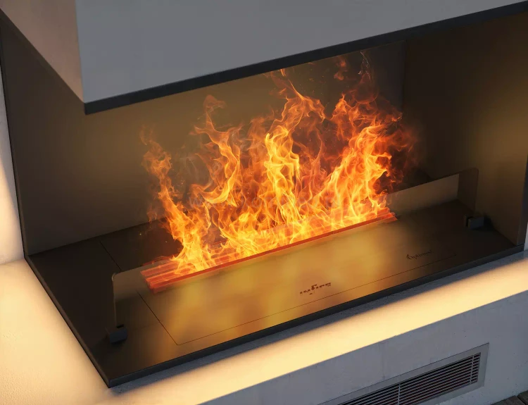 INFIRE INSIDE INVAPO L800 Kominek elektryczny 3D narożny do zabudowy - aranżacja