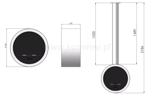Biokominek INFIRE INCYRCLE schemat