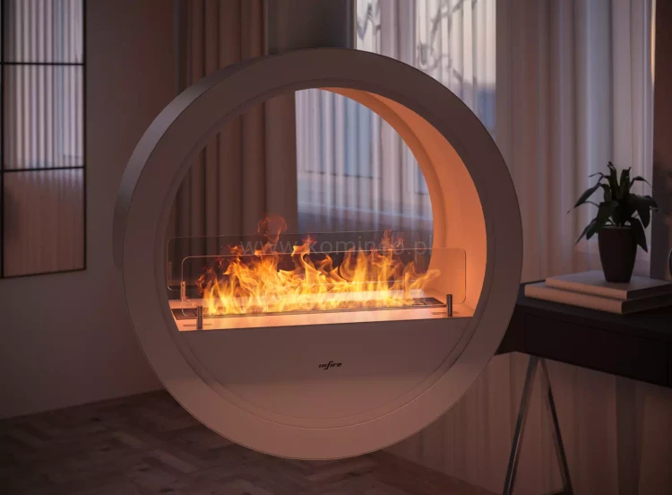 Biokominek wiszący vis a vis dwustronny INFIRE INCYRCLE 2 SIDE aranżacja