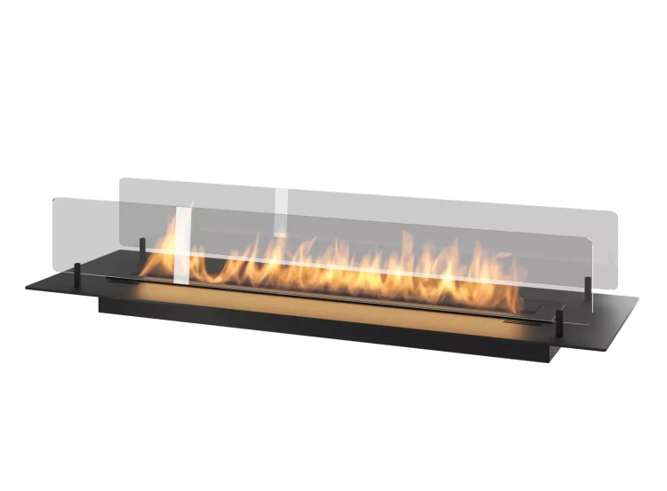 INFIRE INSERT 800 BLACK - biokominek z szybami ochronnymi do zabudowy w blacie MDF i gips karton