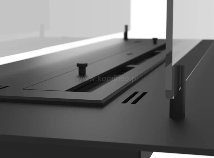 INFIRE INSERT 800 BLACK - biokominek z szybami ochronnymi do zabudowy w blacie MDF i gips karton