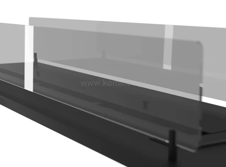 INFIRE INSERT 1200 BLACK - biokominek z szybami ochronnymi do zabudowy w blacie MDF i gips karton