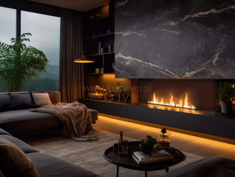 Biopalenisko INFIRE PALNIK BLACK BURNER 1500 SLIM LINE - aranżacja