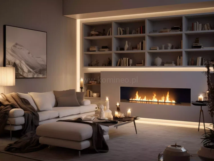 Biopalenisko INFIRE PALNIK BLACK BURNER 1500 SLIM LINE - aranżacja