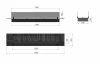 Biokominek do zabudowy w blacie INFIRE INSERT BLACK 1500 SLIM LINE z szybami ochronnymi, do zabudowy w płytach MDF i GK - schemat