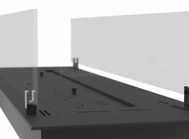 Biokominek do zabudowy w blacie INFIRE INSERT BLACK 1500 SLIM LINE z szybami ochronnymi, do zabudowy w płytach MDF i GK