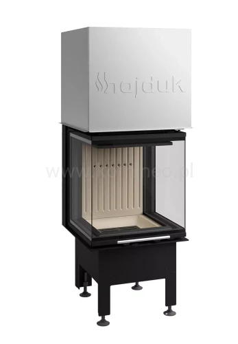 Wkład kominkowy trójstronny HAJDUK SMART 3PLTh-S z gilotyną, wąski, jasna ceramika