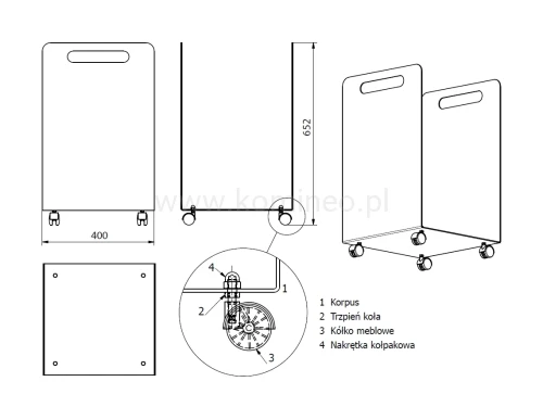 Kosz na drewno DARCO EDGE 1 - schemat