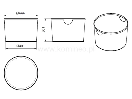 Kosz na drewno DARCO AERO 4 stożkowy - schemat