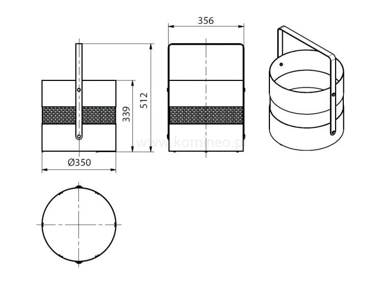 Kosz na drewno DARCO AERO HOLD 2 - schemat