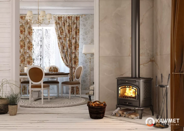 Piec kominkowy żeliwny KAWMET P3 (7.4 kW) ECO - aranżacja