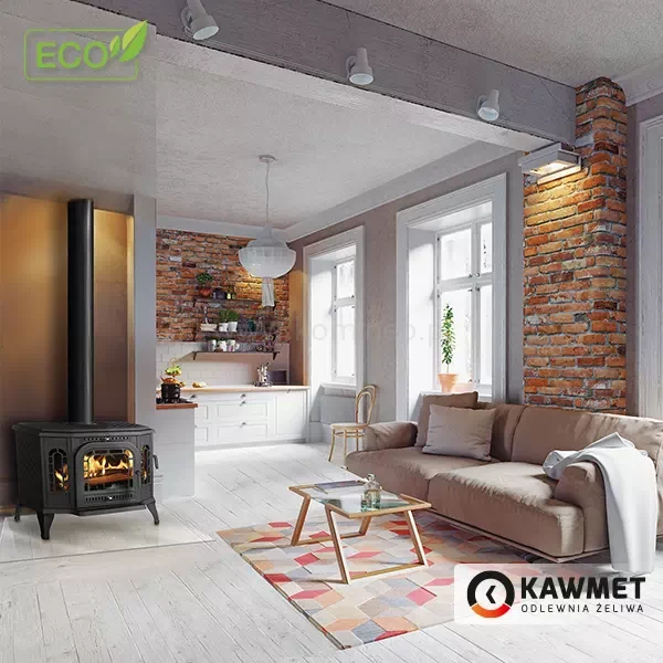 Piec kominkowy żeliwny KAWMET P7 LB (10.5 kW) ECO - aranżacja