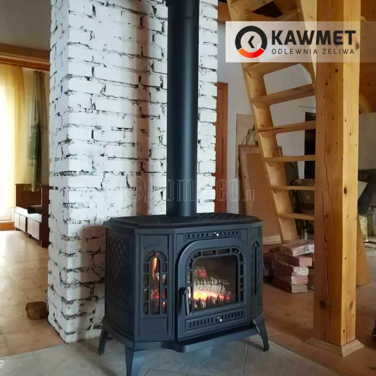 Piec kominkowy żeliwny KAWMET P7 PB (10.5 kW) ECO - aranżacja