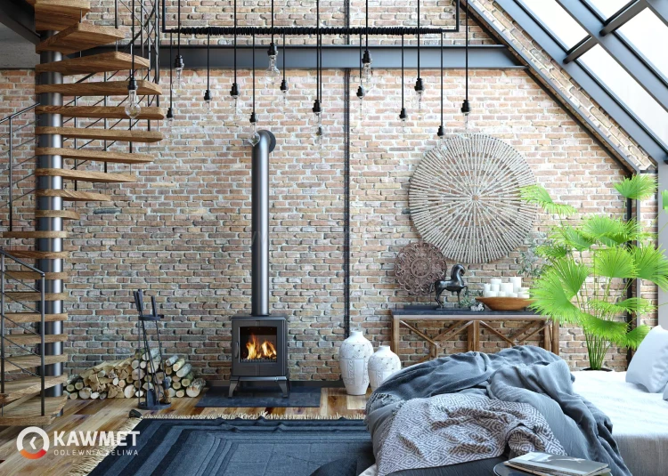 Piec kominkowy żeliwny KAWMET P8 (7,9 kW) EСO - aranżacja