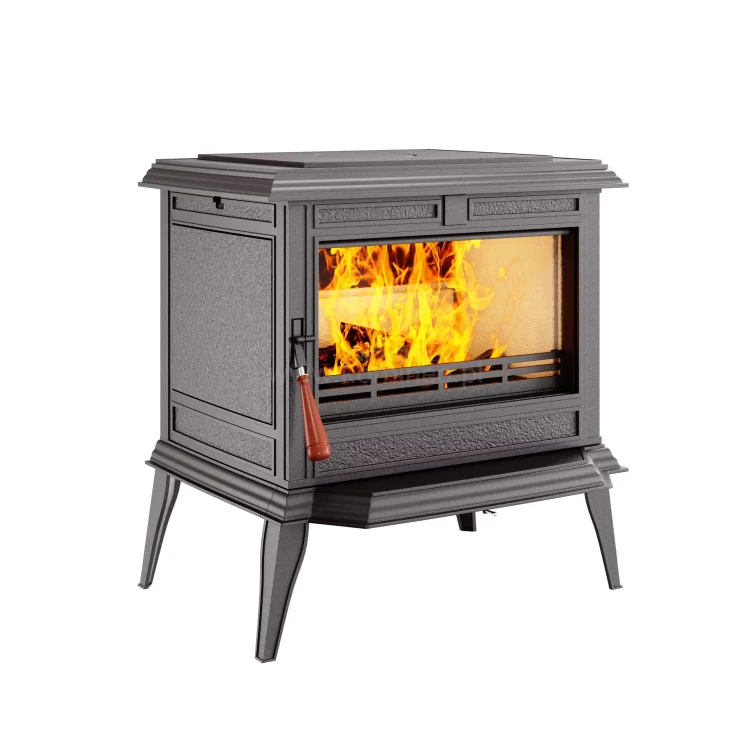 Piec kominkowy żeliwny KAWMET Premium ATHENA S12, dodatkowe boczne drzwi, piec wolnostojący z bocznym załadunkiem