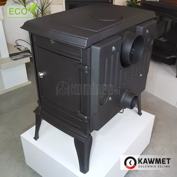 Piec kominkowy żeliwny KAWMET Premium ATHENA S12, dodatkowe boczne drzwi, piec wolnostojący z bocznym załadunkiem