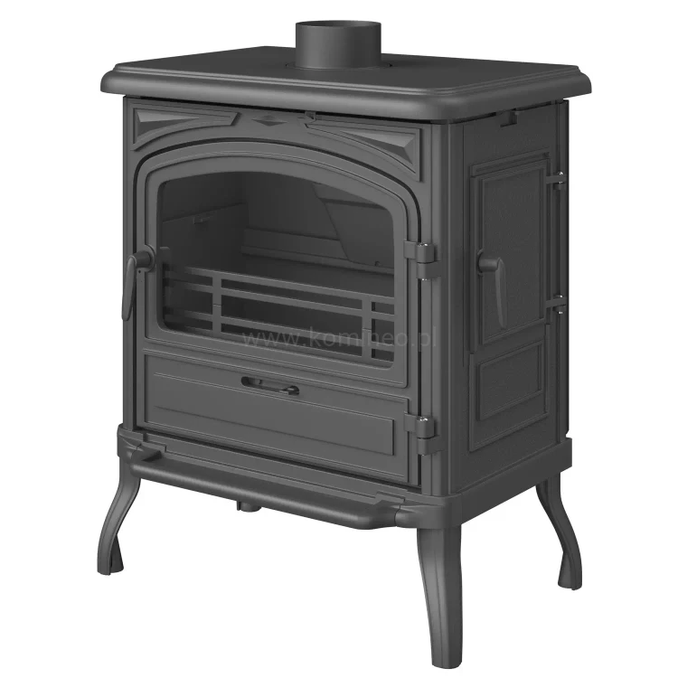 Piec kominkowy żeliwny KAWMET Premium EOS S13 (10 kW), z dodatkowymi bocznymi drzwiczkami