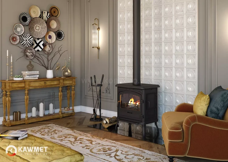 Piec kominkowy żeliwny KAWMET Premium EOS S13 (10 kW) - aranżacja
