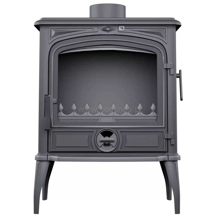 Piec kominkowy żeliwny KAWMET Premium SELENA S14 ECO, piec wolnostojący z dodatkowymi bocznymi drzwiami