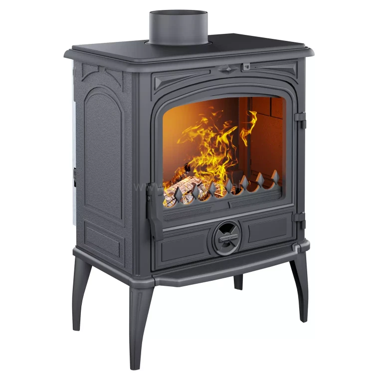 Piec kominkowy żeliwny KAWMET Premium SELENA S14 ECO, piec wolnostojący z dodatkowymi bocznymi drzwiami