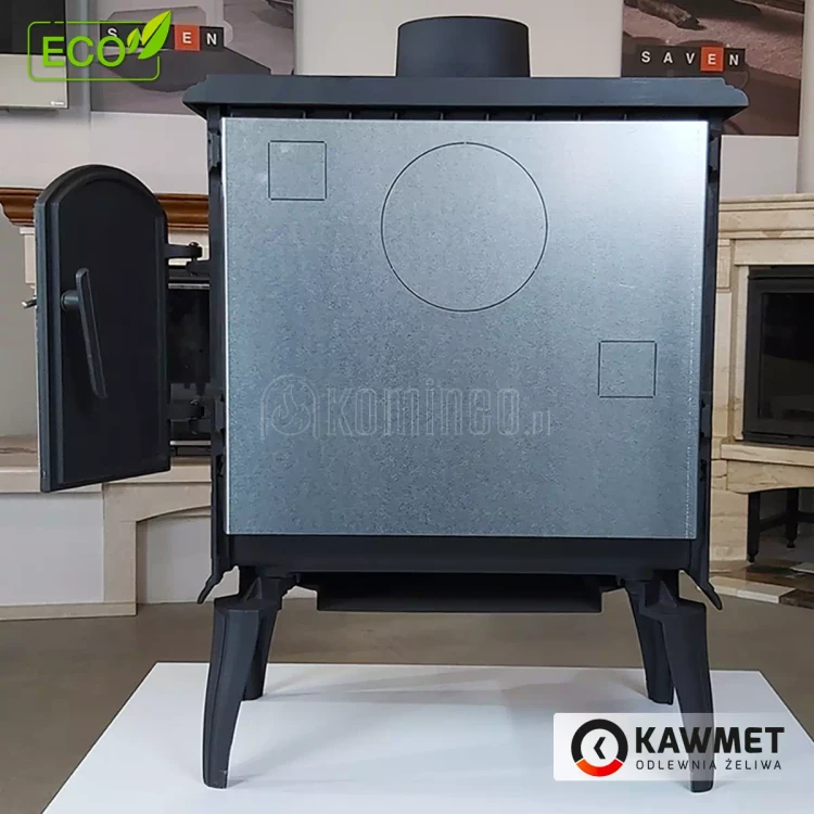 Piec kominkowy żeliwny KAWMET Premium SELENA S14 ECO, piec wolnostojący z dodatkowymi bocznymi drzwiami