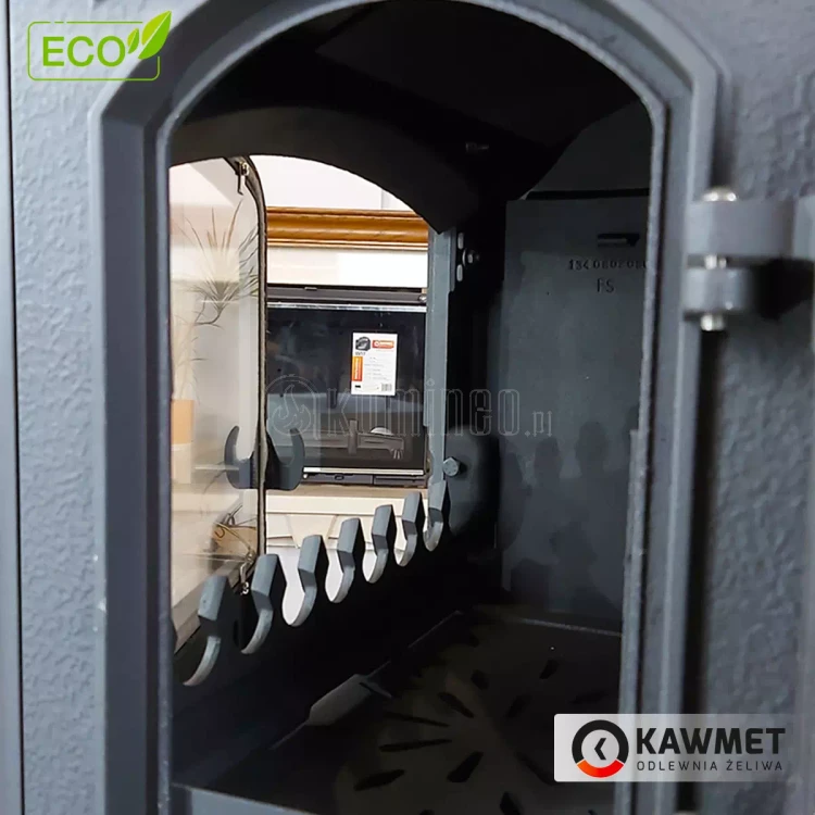 Piec kominkowy żeliwny KAWMET Premium SELENA S14 ECO, piec wolnostojący z dodatkowymi bocznymi drzwiami