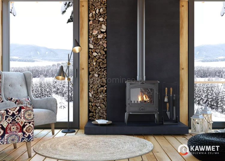 Piec kominkowy żeliwny KAWMET Premium SELENA S14 ECO - aranżacja