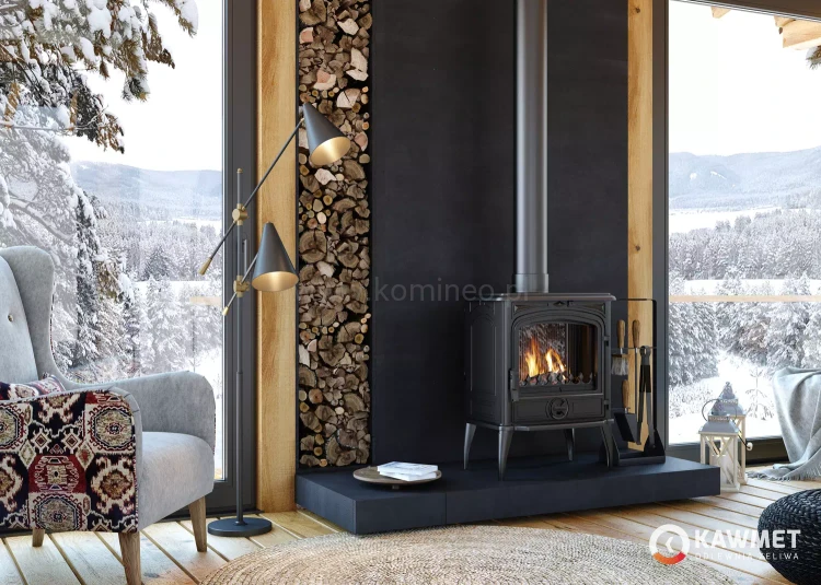 Piec kominkowy żeliwny KAWMET Premium SELENA S14 ECO - aranżacja