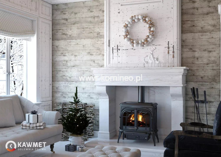 Piec kominkowy żeliwny KAWMET Premium SPARTA S10 ECO - aranżacja