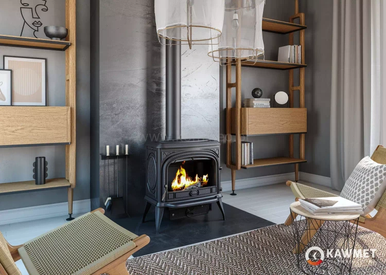 Piec kominkowy żeliwny KAWMET Premium SPHINX S6 ECO - aranżacja