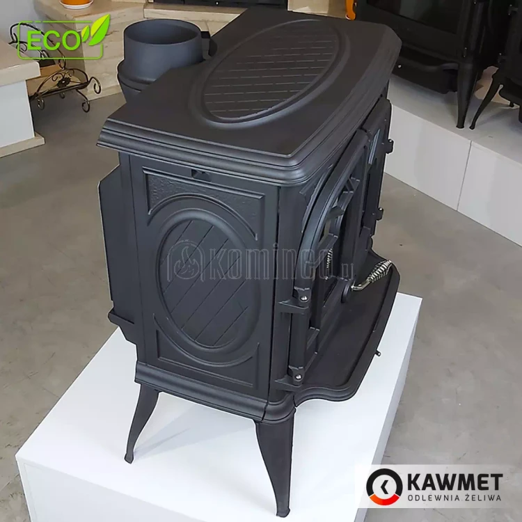 Piec kominkowy żeliwny KAWMET Premium ZEUS S9 ECO, piec wolnostojący z podwójnymi drzwiczkami