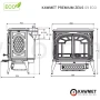 Piec kominkowy żeliwnyac KAWMET Premium ZEUS S9 ECO - schemat