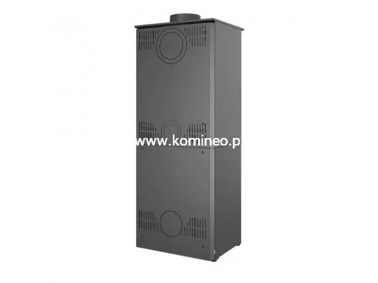 Piec kominkowy stalowo-żeliwny KAWMET HARITA S15i L-BOX Decor ECO, piec typu koza ze schowkiem na drewno
