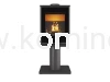 Piec kominkowy stalowo-żeliwny KAWMET HARITA S15i Leg Decor ECO, piec typu koza na nodze, z dolotem powietrza i szybą rasterowaną