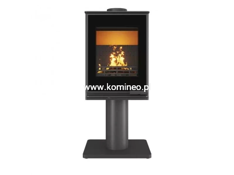 Piec kominkowy stalowo-żeliwny KAWMET HARITA S15i Leg Decor ECO, piec typu koza na nodze, z dolotem powietrza i szybą rasterowaną