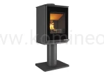 Piec kominkowy stalowo-żeliwny KAWMET HARITA S15i Leg Decor ECO, piec typu koza na nodze, z dolotem powietrza i szybą rasterowaną
